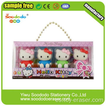 Embalaje de PVC Hello Kitty en forma de borrador para los niños